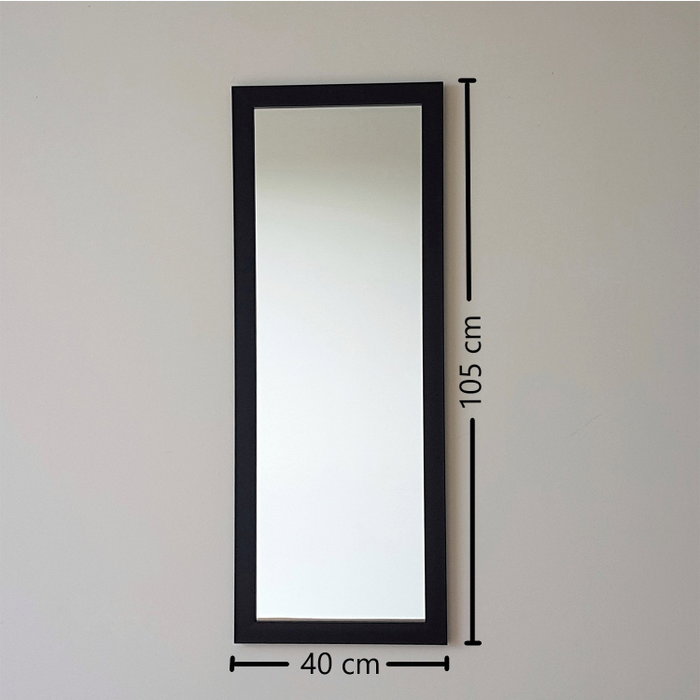 Hanah Home Espejo A203 Marco Laminado Negro 40x105 cm